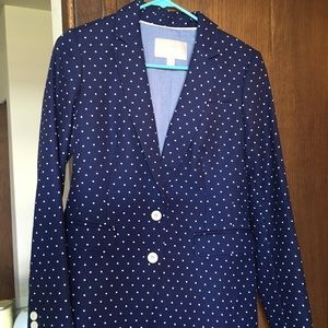 Banana Republic Dark Blue Polka Dot Blazer